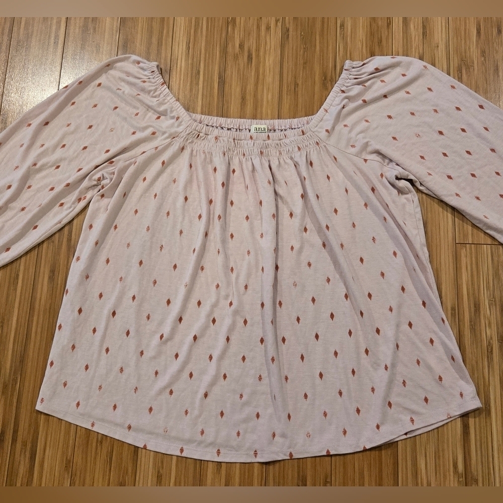 NWOT ANA Pink Patterned Top - Picture 2 of 8
